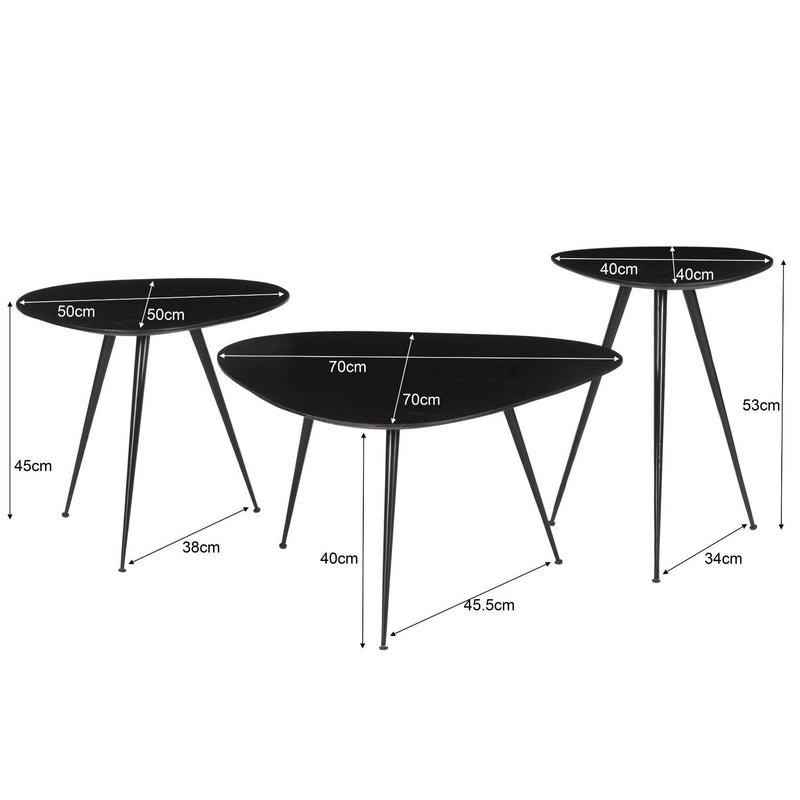 Salontafel Brix Salontafel Mangohout Zwart 70 cm Zwart 13594-Salontafels-Livingfurn