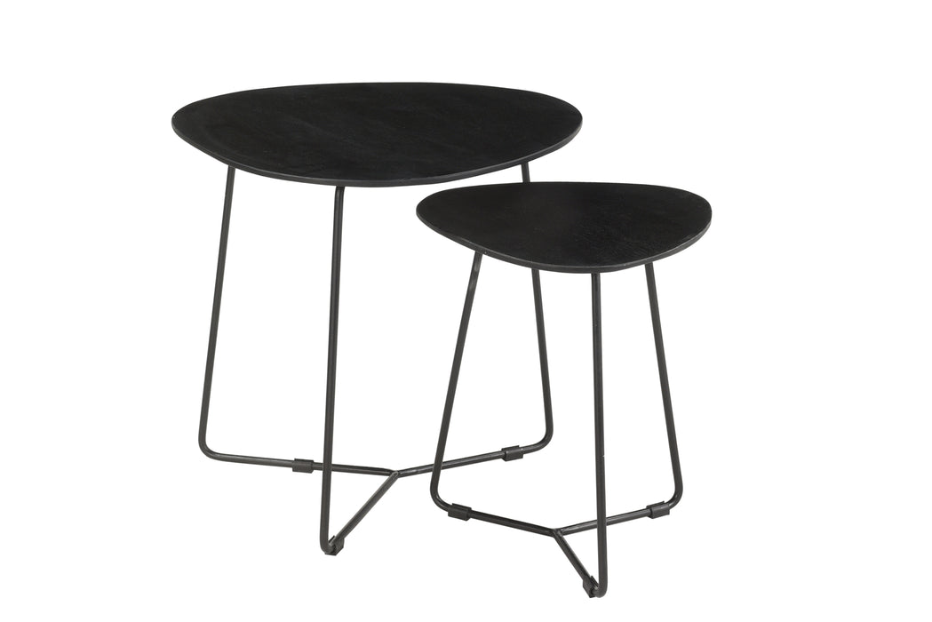 Salontafel Brix Salontafel Mangohout Zwart 70 cm Zwart 13613-Salontafels-Livingfurn