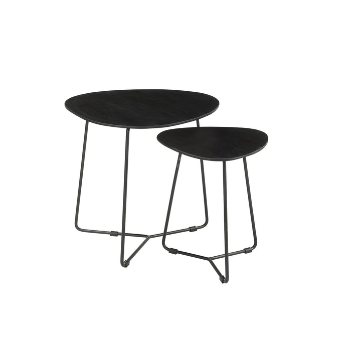 Salontafel Brix Salontafel Mangohout Zwart 70 cm Zwart 13613-Salontafels-Livingfurn