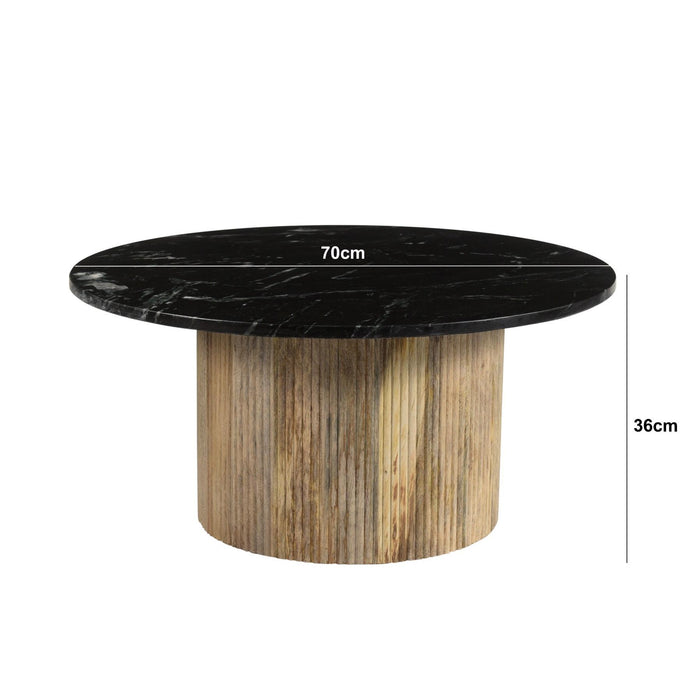 Salontafel Brix Salontafel Marmer Zwart 70 cm 70x70x36 cm-Salontafels-Livingfurn