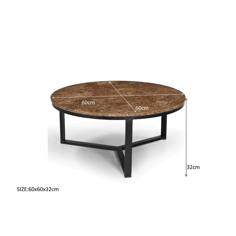 Salontafel Brix Senna Emperador Marmer Bruin 60 cm 60x60x32 cm-Salontafels-Livingfurn
