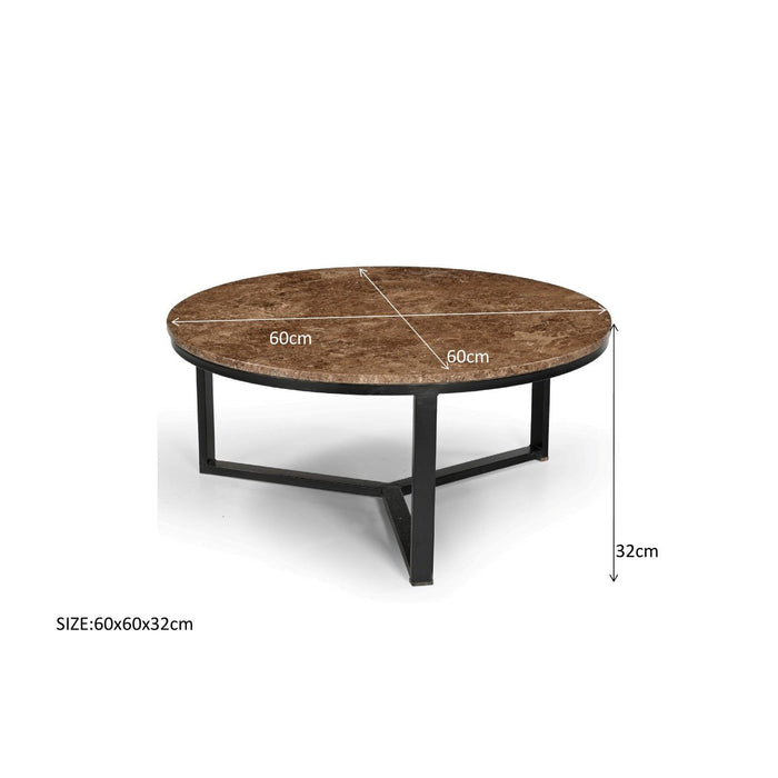Salontafel Brix Senna Emperador Marmer Bruin 60 cm-Salontafels-Livingfurn