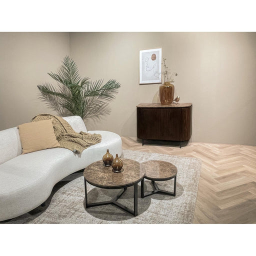 Salontafel Brix Senna Emperador Marmer Bruin 80 cm 80x80x40 cm-Salontafels-Livingfurn