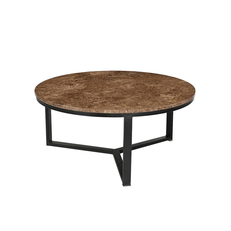 Salontafel Brix Senna Emperador Marmer Bruin 80 cm 80x80x40 cm-Salontafels-Livingfurn