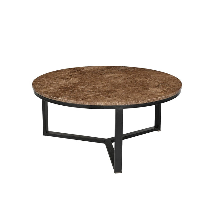 Salontafel Brix Senna Emperador Marmer Bruin 80 cm 80x80x40 cm-Salontafels-Livingfurn