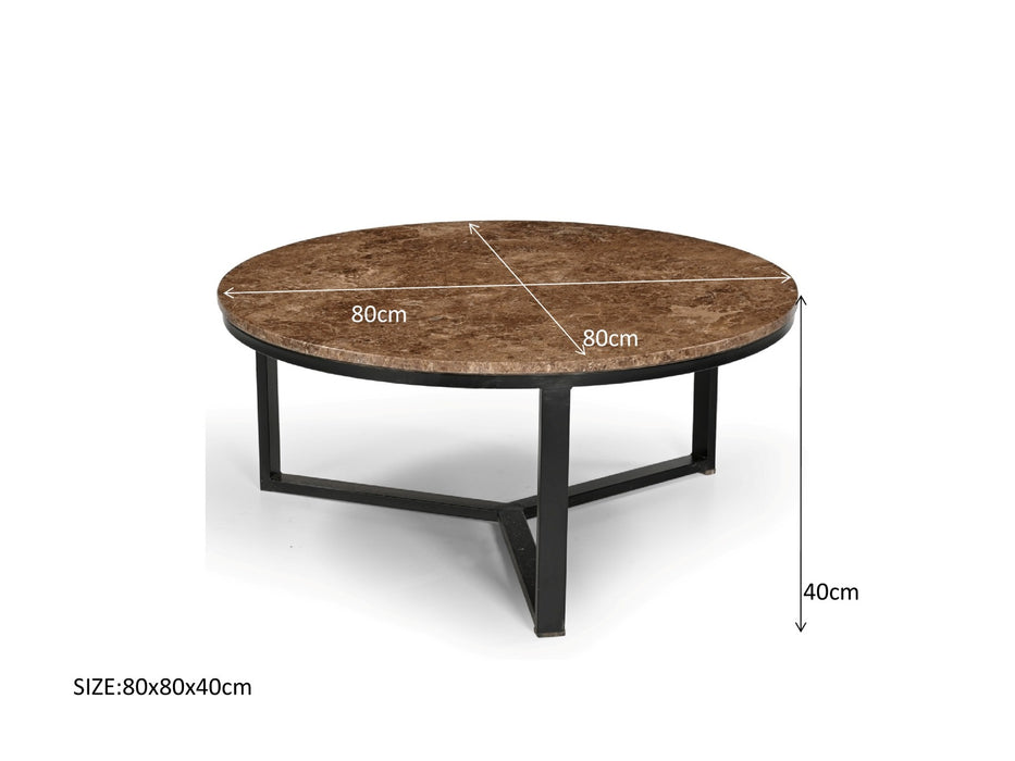 Salontafel Brix Senna Emperador Marmer Bruin 80 cm-Salontafels-Livingfurn