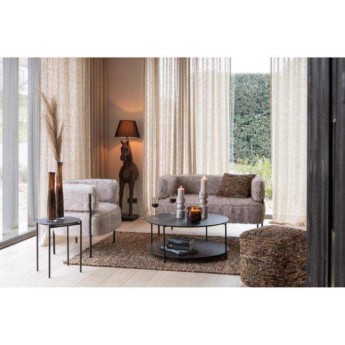 Salontafel Bruin Ijzer Rond 113 cm-Salontafels-J-Line