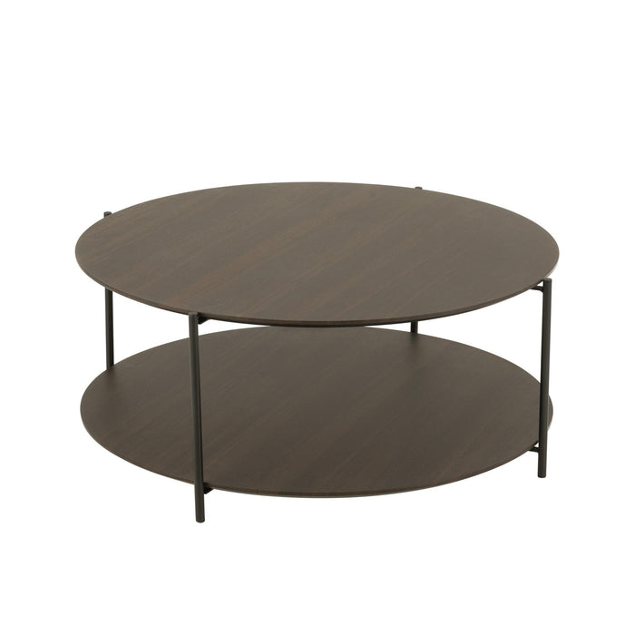 Salontafel Bruin Ijzer Rond 93 cm 93x93x38 cm-Salontafels-J-Line