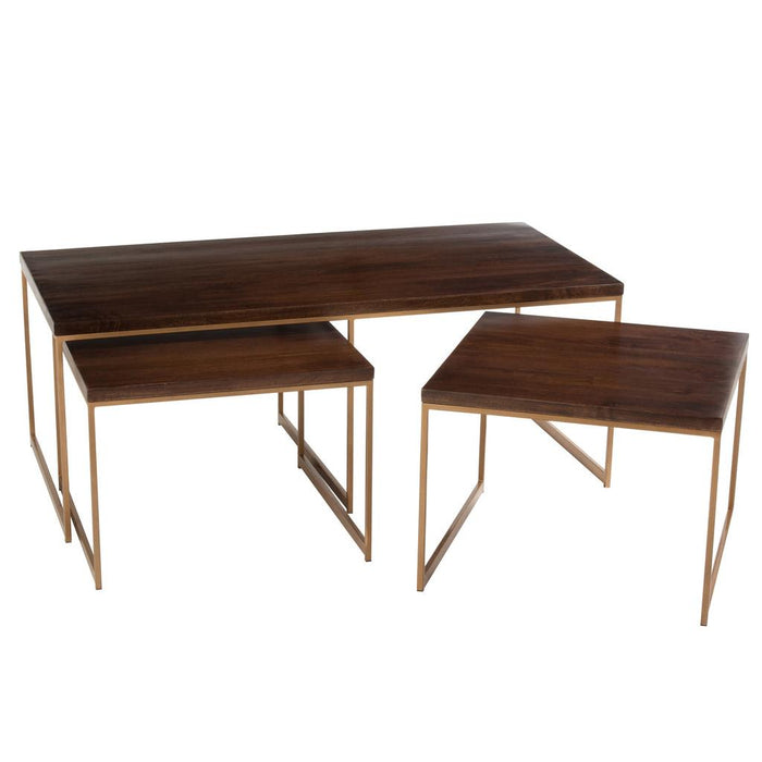 Salontafel Bruin Mangohout hout 60x120 cm-Salontafels-J-Line