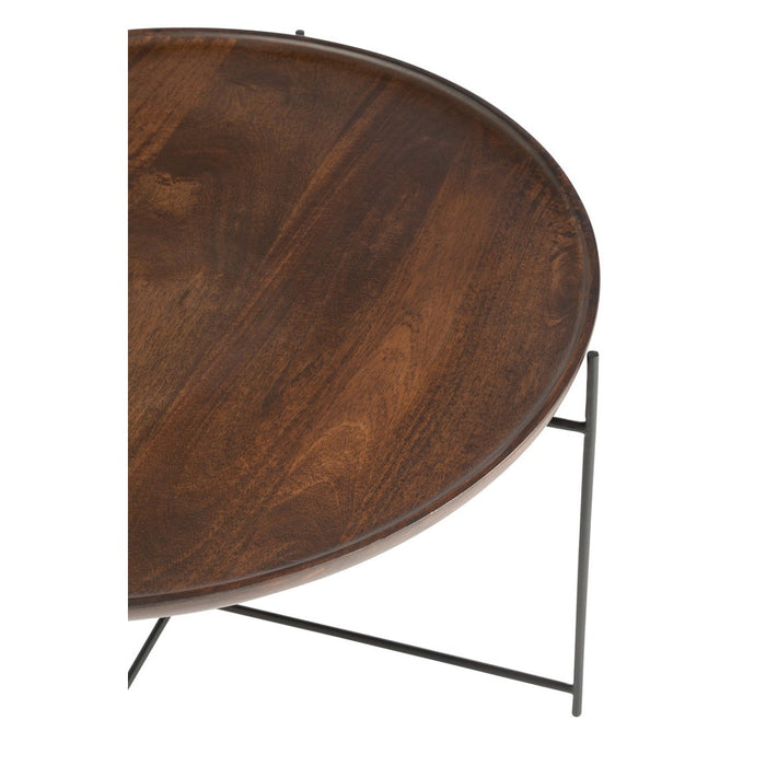Salontafel Bruin Mangohout hout Rond 80 cm-Salontafels-J-Line