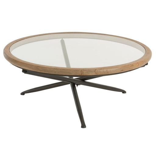 Salontafel Bruin Metaal Rond 100 cm 100x100x40 cm-Salontafels-J-Line