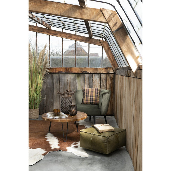 Salontafel Bruin Teakhout Rond 80 cm 80x80x36.5 cm-Salontafels-J-Line