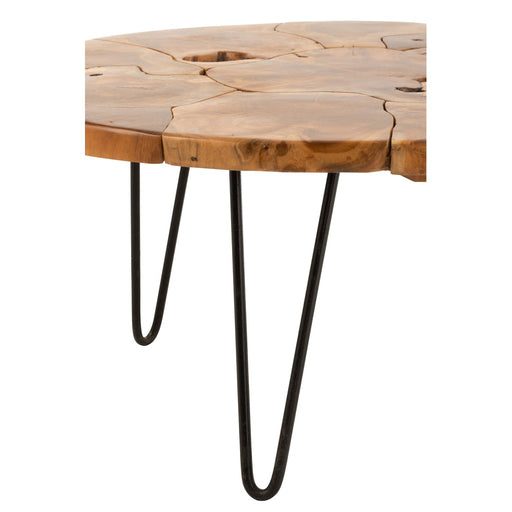 Salontafel Bruin Teakhout Rond 80 cm-Salontafels-J-Line