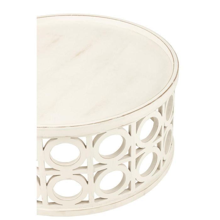 Salontafel Carving Fir Hout/MDF Wit-Salontafels-J-Line