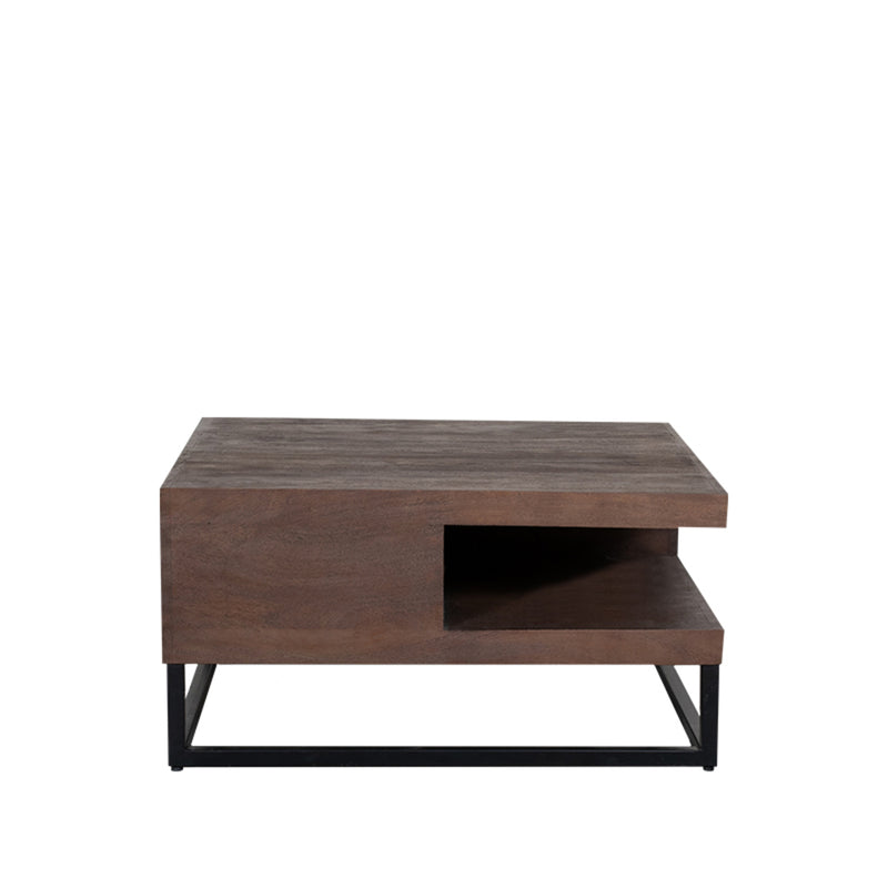Salontafel Cube Espresso Mangohout 80 cm 80x80x40 cm-Salontafels-LABEL51