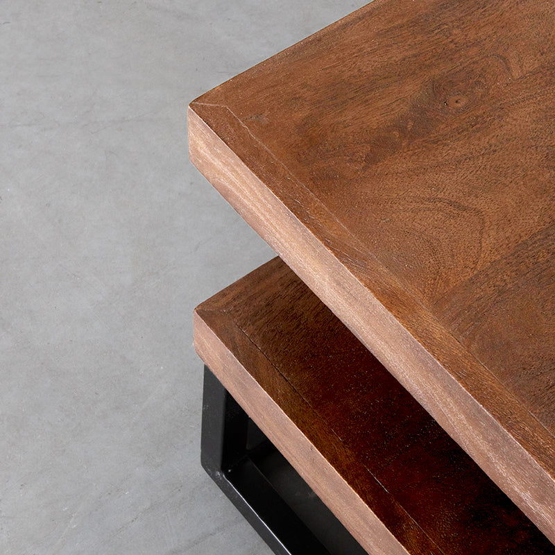 Salontafel Cube Nature Smooth Mangohout 80 cm 80x80x40 cm-Salontafels-LABEL51