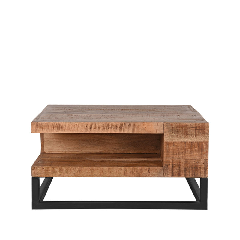 Salontafel Cube Rough Mangohout 80 cm 80x80x40 cm-Salontafels-LABEL51