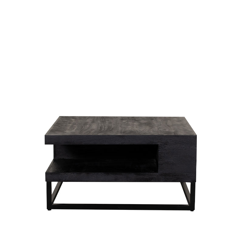 Salontafel Cube Zwart Mangohout 80 cm 80x80x40 cm-Salontafels-LABEL51