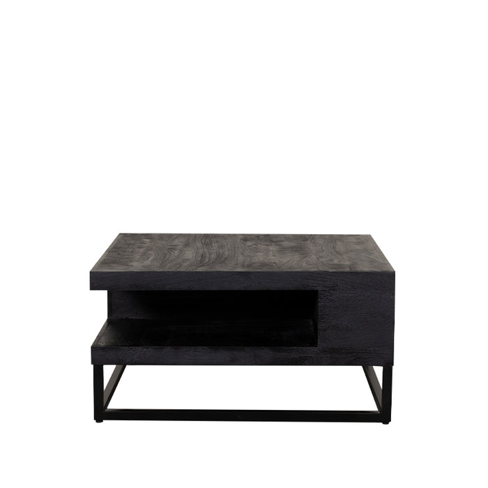 Salontafel Cube Zwart Mangohout 80 cm 80x80x40 cm-Salontafels-LABEL51