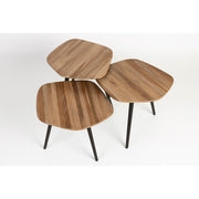 Salontafel Cuties (set Of 3) Teak veneer Zwart 46x42 cm-Salontafels-Creating Home