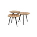 Salontafel Cuties (set Of 3) Teak veneer Zwart 46x42 cm-Salontafels-Creating Home