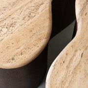 Salontafel Davi Espresso Travertin 50 cm 50x35x31 cm-Salontafels-LABEL51