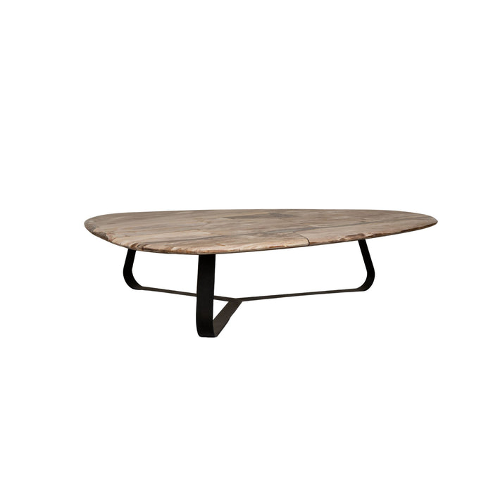 Salontafel Deeba Versteend Hout Bruin 85x130 cm