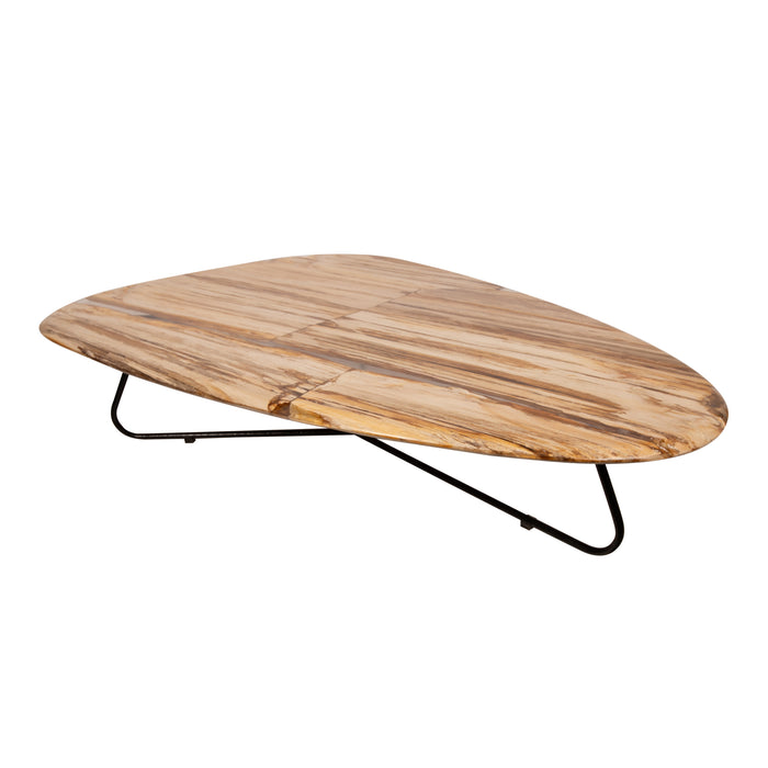 Salontafel Deeba Versteend Hout Bruin 85x130 cm