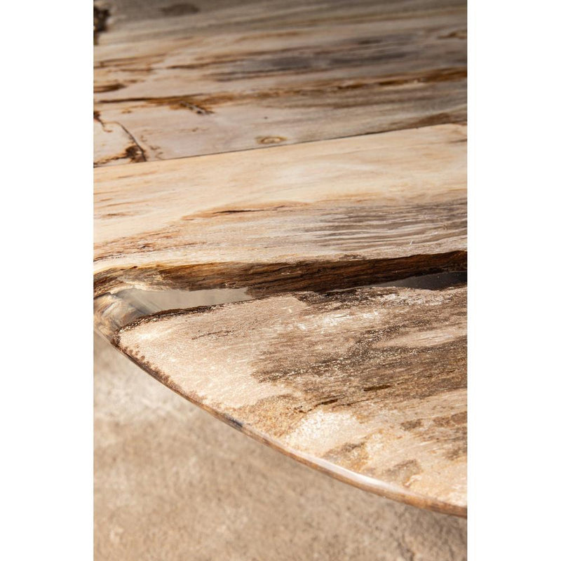 Salontafel Deeba Versteend Hout Bruin 85x130 cm-Salontafels-PTMD