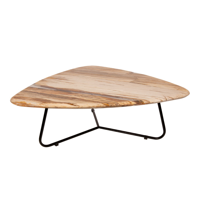 Salontafel Deeba Versteend Hout Rood 85x95 cm