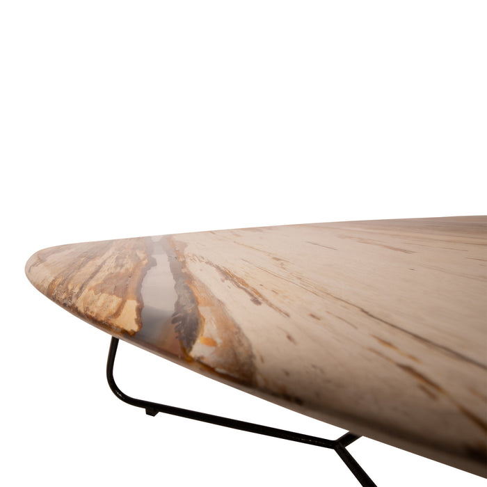 Salontafel Deeba Versteend Hout Rood 85x95 cm