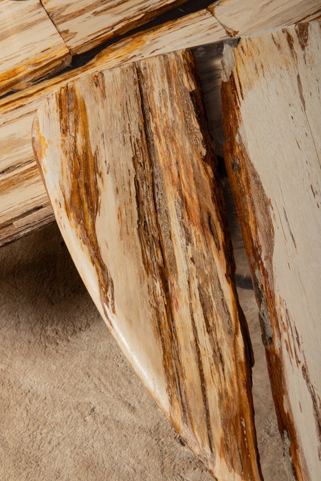 Salontafel Deeba Versteend Hout Rood 85x95 cm