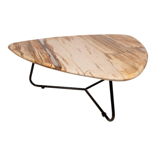 Salontafel Deeba Versteend Hout Rood 85x95 cm-Salontafels-PTMD