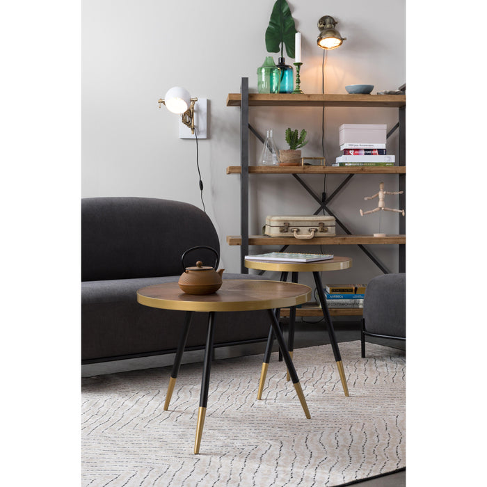 Salontafel Denise Ash veneer Goud Ø61x40 cm-Salontafels-Creating Home