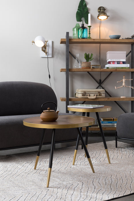 Salontafel Denise Ash veneer Goud Ø61x40 cm-Salontafels-Creating Home