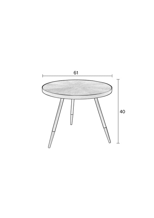 Salontafel Denise Ash veneer Goud Ø61x40 cm-Salontafels-Creating Home