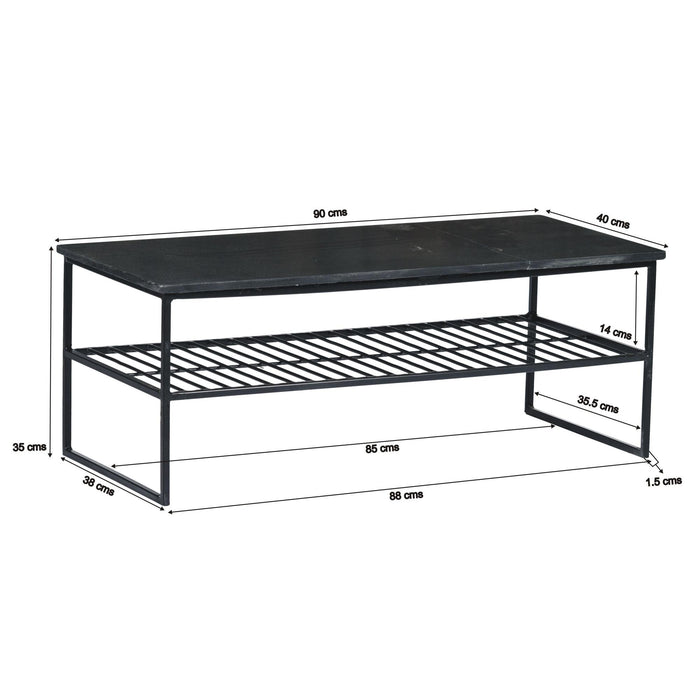 Salontafel Dian Marble Marmer Zwart 90x40 cm 12722-Salontafels-Livingfurn