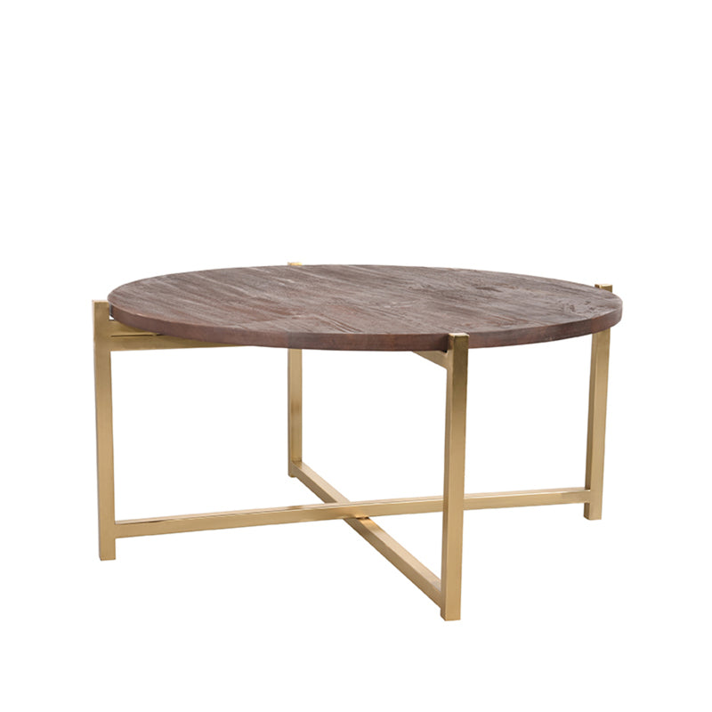 Salontafel Dox Espresso Mangohout 70 cm Rond 70x70x35 cm-Salontafels-LABEL51