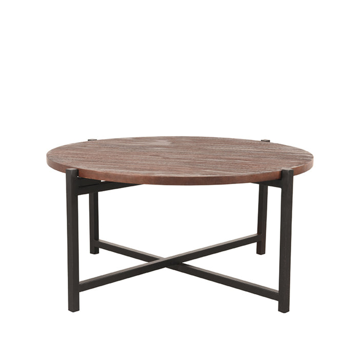 Salontafel Dox Espresso Mangohout 70 cm Zwart 70x70x35 cm-Salontafels-LABEL51