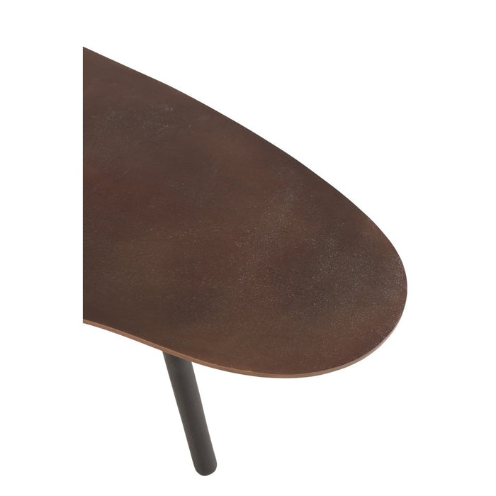 Salontafel Drop Aluminium | Iron Brown Small-Salontafels-J-Line