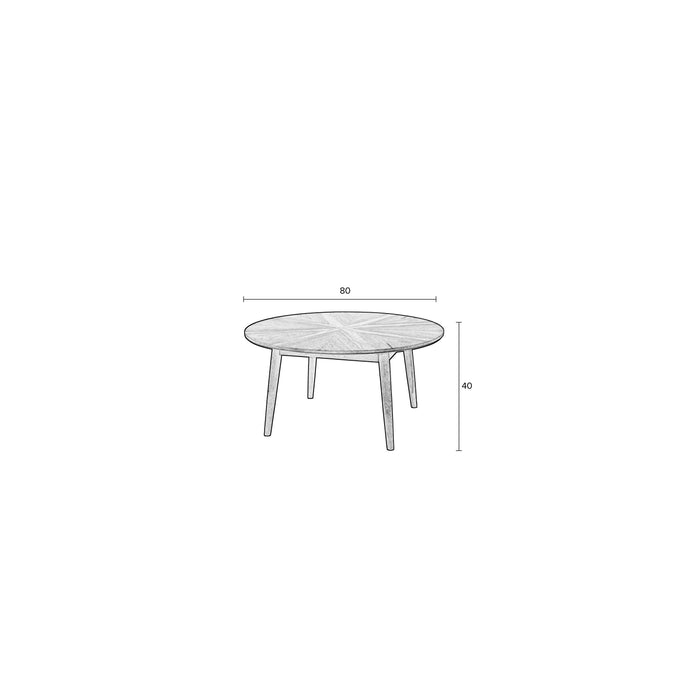 Salontafel Fabio Eikenfineer Naturel Ø80x40 cm