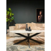 Salontafel Faye Ovaal Wit marmer 130x70x46 cm-Salontafels-Starfurn