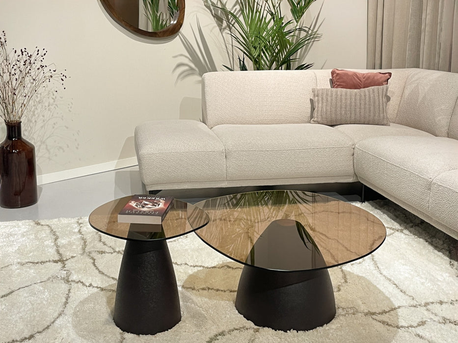 Salontafel Glas Bruin 43 cm-Salontafels-Brix