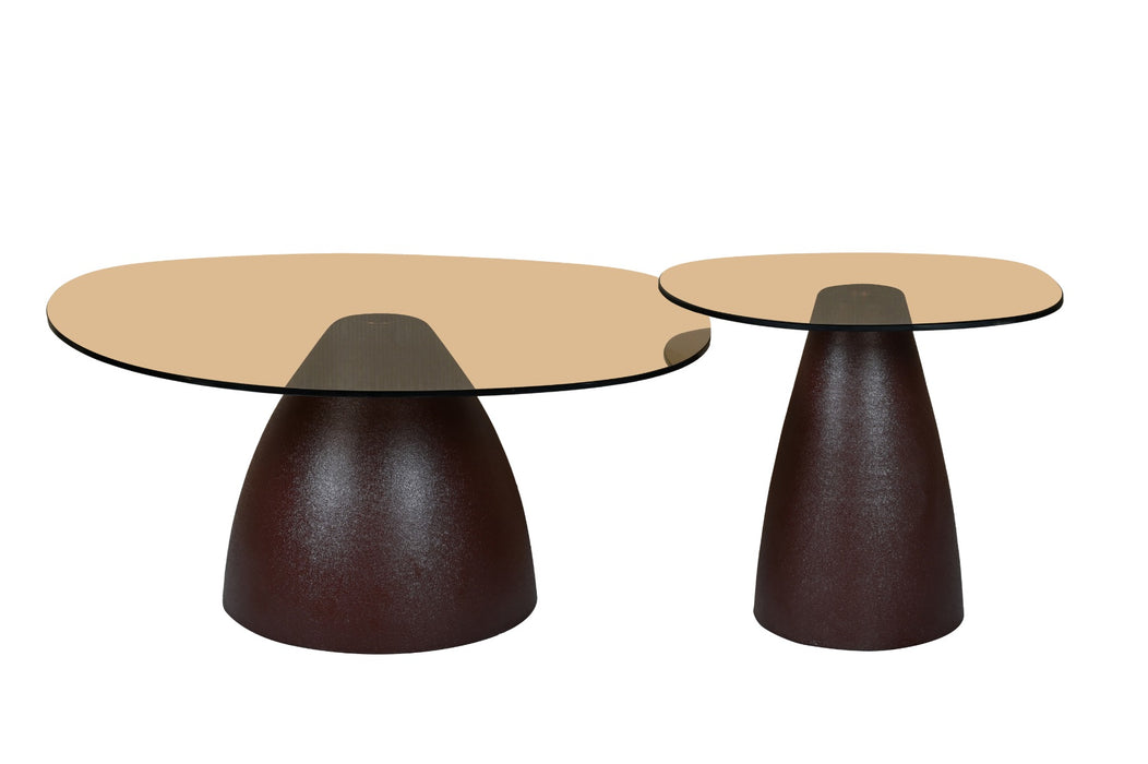 Salontafel Glas Bruin 76 cm-Salontafels-Brix