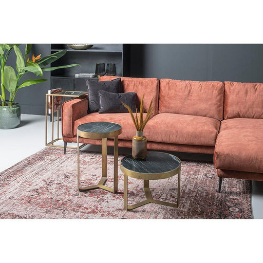 Salontafel Glennis Marble Marmer Zwart 40 cm 40x40x55 cm-Salontafels-Livingfurn