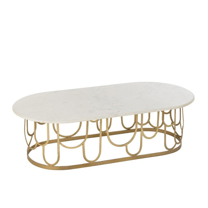 Salontafel Goud Marmer 61x122 cm-Salontafels-J-Line