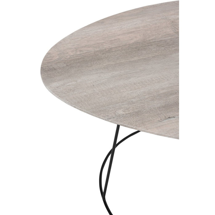 Salontafel Grijs Mdf Ovaal 55x69 cm-Salontafels-J-Line