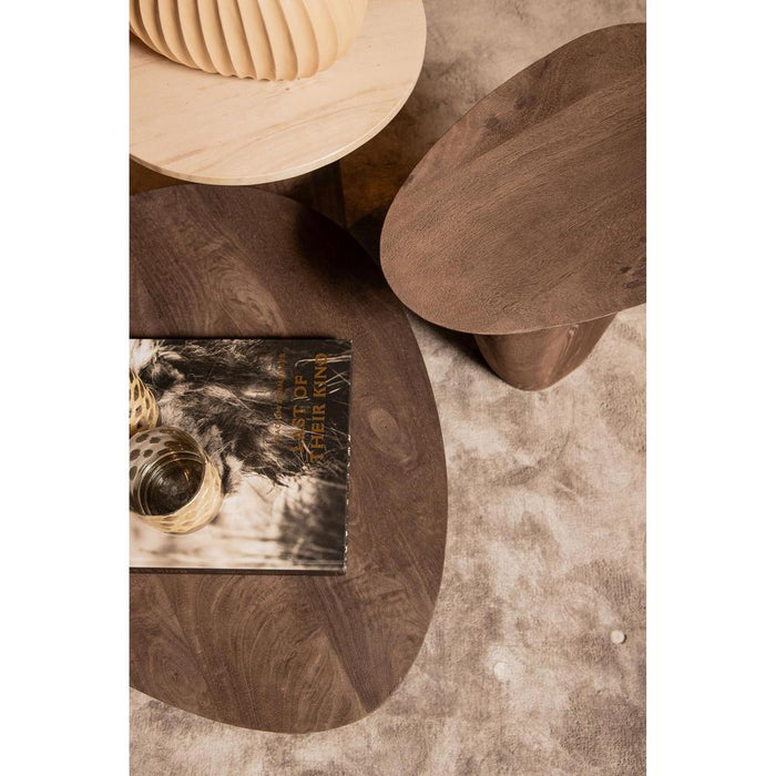 Salontafel Harshad Mangohout Bruin 60x75 cm-Salontafels-PTMD