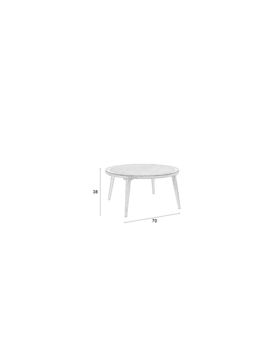 Salontafel Haru Rond Glass Beige 70x70 cm-Salontafels-Creating Home