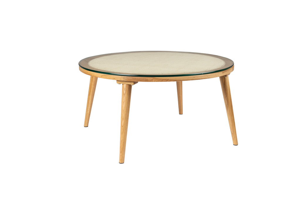 Salontafel Haru Rond Glass Beige 70x70 cm-Salontafels-Creating Home
